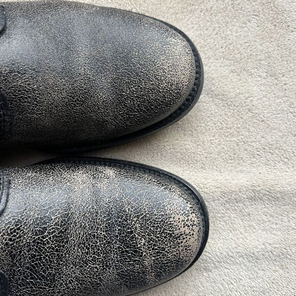 J. Crew Distressed Crackle Dark Brown Leather Lace Up Ankle Boot Women’s 7.5 - Picture 16 of 16